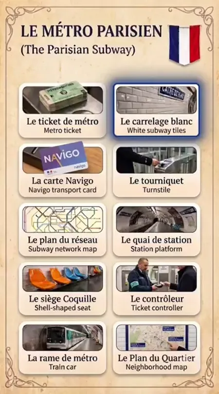Paris metro vocabulary
