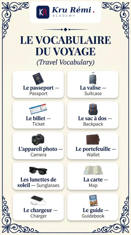 Travel vocabulary in French